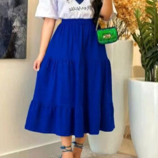 Plus Size Casual Loose Cake Half Body Skirt AWE-6301