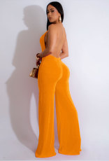 Sexy Solid Color Backless Jumpsuit XHXF-8700