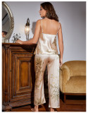 Little Cherry Printed Pajamas Ice Silk Loungewear Set GDNL-5211