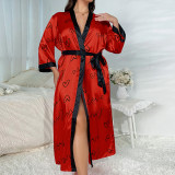Plus Size Fashion Casual Loose Printed Long Pajamas GDNL-H6136