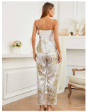Little Cherry Printed Pajamas Ice Silk Loungewear Set GDNL-5211