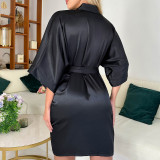 Homewear Pajamas Loose Cardigan Tie Up Bathrobe GDNL-3104