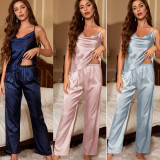 Casual Loungewear Camisole Solid Color Pants Set GDNL-5211-1