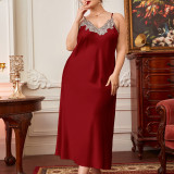 Plus Size Fashion Lace Nightgown Long Loungewear GDNL-H260