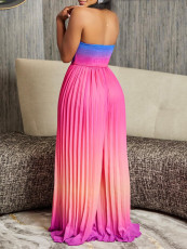 Sexy Backless Gradient Color Wide Leg Jumpsuit GMLF-3280