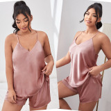 Plus Size Backless Camisole Pajamas Two Piece Set GDNL-H265