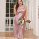 Plus Size Solid Color Sexy Halter Nightgown Dress GDNL-H7011
