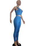 Yoga Tank Top Long Pants Sport 2 Piece Set QODY-6045