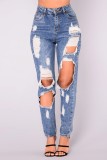 Fashion Holes Slim Jeans LX-5537