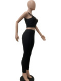 Yoga Tank Top Long Pants Sport 2 Piece Set QODY-6045