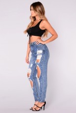 Fashion Holes Slim Jeans LX-5537