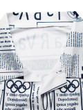 Newspaper Print Fashion Long Sleeve Tie Up 2 Piece Set SFY-507