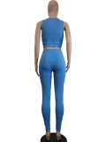 Yoga Tank Top Long Pants Sport 2 Piece Set QODY-6045