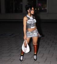 Fashion Print Sleeveless Shorts Two Piece Set LSL-0032