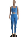 Yoga Tank Top Long Pants Sport 2 Piece Set QODY-6045