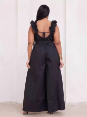 Fashion Solid Color Sleeveless Wide Leg Jumpsuit LP-90108