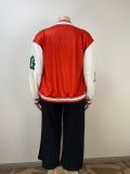 Plus Size Long Sleeve Tops Baseball Jacket GAWE-6275