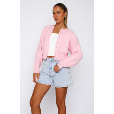 Casual Solid Color Cardigan Sweater Short Coat ASL-6750