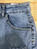 Fashion Multi-pockets Holes Split Denim Long Skirt OD-8696