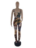 Print Sleeveless Tight Jumpsuit LP-90075