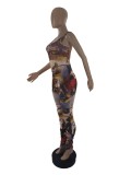 Print Sleeveless Tight Jumpsuit LP-90075