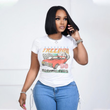 Casual Round Neck Print T Shirt HNIF-2403