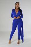 Solid Color Deep V-Neck Jumpsuit Set HNIF-2416
