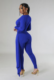 Solid Color Deep V-Neck Jumpsuit Set HNIF-2416