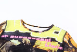 Print Short Sleeve Tops Irregular Skirts Set XEF-50618