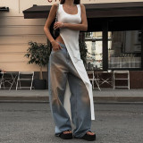 Slim Sleeveless Irregular Knit Bottom Shirt XEF-52005