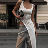 Slim Sleeveless Irregular Knit Bottom Shirt XEF-52005