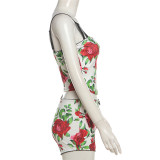 Sexy Print Sling Vest And Shorts Two Piece Set XEF-51832