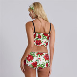 Sexy Print Sling Vest And Shorts Two Piece Set XEF-51832