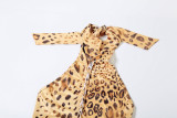 Backless Hang Neck Leopard Print Dress XEF-50444