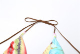 Tie Up Printed Bikini Two Piece Swimsuit XEF-48838