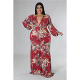 Plus Size Print Tie Up Wide Leg Jumpsuit  ASL-7092
