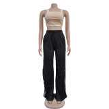 Stripe Patchwork Solid Sport Pants BY-6960