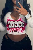 Letter Print Long Sleeve Shorts T Shirt GYZY-8958