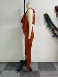 Solid Color Backless Halter Two Piece Pants Set NY-10863