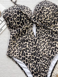Leopard Print Hollow Out One Piece Swimsuit CSYZ-E36R