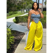 Contrast Color Patchwork Loose Casual Pant IV-8510