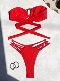 Solid Color Bikinis 2pcs Swimsuit CASF-6725