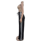 Stripe Patchwork Solid Sport Pants BY-6960