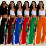 Stripe Patchwork Solid Sport Pants BY-6960