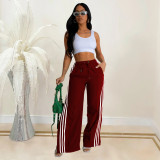 Stripe Patchwork Solid Sport Pants BY-6960