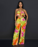 Print Sling Vest And Wide Leg Pants 2 Piece Set NY-10862