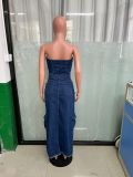 Sexy Tube Top Strapless Split Denim Dress LX-6019