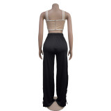 Stripe Patchwork Solid Sport Pants BY-6960