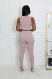 Solid Color Sport Vest And Pants 2 Piece Set GYZY-8919