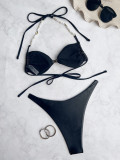 Backless Tie Up Halter Bikinis Two Piece Swimsuit CASF-6727